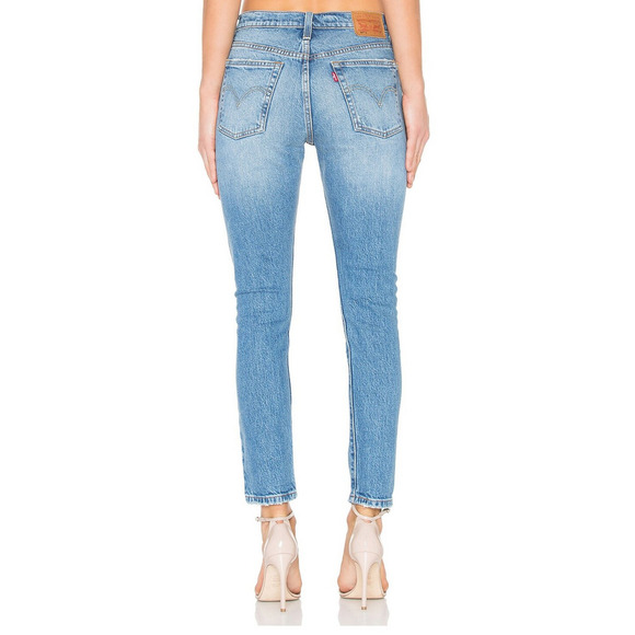 Revolve Levi's 501 Skinny Jeans Distressed Post Modern Blues 29/28 Button Fly - Picture 2 of 15